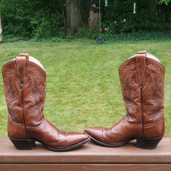 Vintage Dan Post Teju Lizard and Leather Size 7.5 - Picture 4 of 12